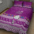 Palau Christmas Quilt Bed Set Snowman Hugs Palau Coat of Arms Maori Pattern Pink Style LT03 - Polynesian Pride