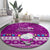 Palau Christmas Round Carpet Snowman Hugs Palau Coat of Arms Maori Pattern Pink Style LT03 - Polynesian Pride