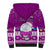 Palau Christmas Sherpa Hoodie Snowman Hugs Palau Coat of Arms Maori Pattern Pink Style LT03 - Polynesian Pride