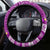 Palau Christmas Steering Wheel Cover Snowman Hugs Palau Coat of Arms Maori Pattern Pink Style