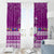 Palau Christmas Window Curtain Snowman Hugs Palau Coat of Arms Maori Pattern Pink Style LT03 - Polynesian Pride