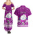 Personalised Palau Christmas Couples Matching Summer Maxi Dress and Hawaiian Shirt Snowman Hugs Palau Coat of Arms Maori Pattern Pink Style LT03 - Polynesian Pride