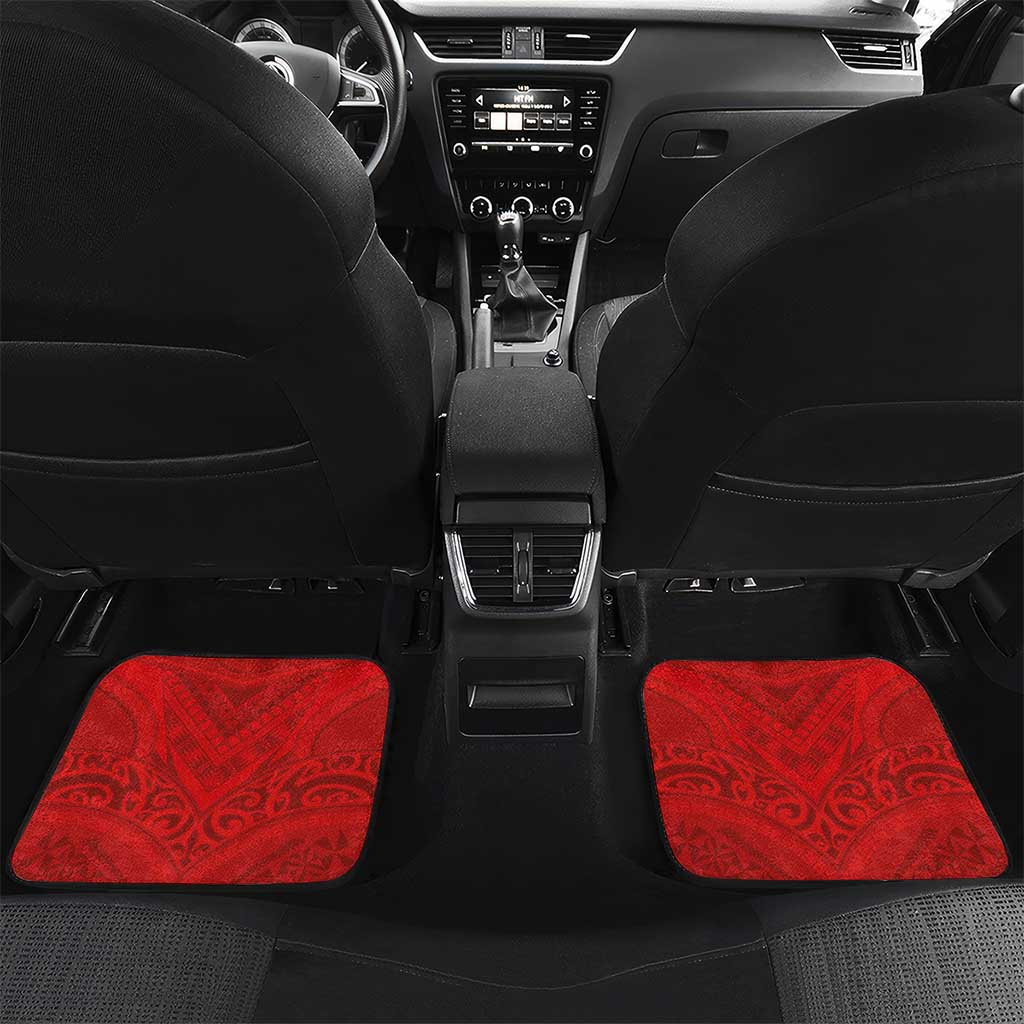 Custom Mate Ma'a Tonga Rugby Car Mats Ngatu Tribal Motifs Sporty Style - Polynesian Pride