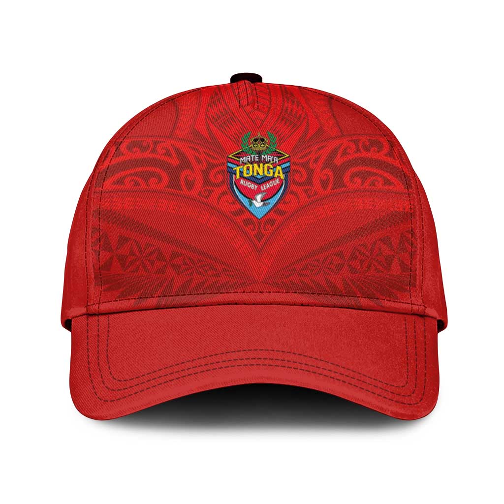 Mate Ma'a Tonga Rugby Classic Cap Ngatu Tribal Motifs Sporty Style - Polynesian Pride