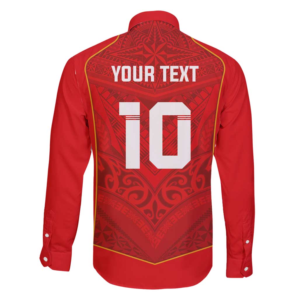 Custom Mate Ma'a Tonga Rugby Family Matching Tank Maxi Dress and Hawaiian Shirt Ngatu Tribal Motifs Sporty Style - Polynesian Pride