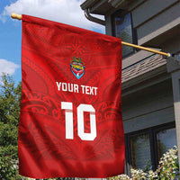 Custom Mate Ma'a Tonga Rugby Garden Flag Ngatu Tribal Motifs Sporty Style - Polynesian Pride