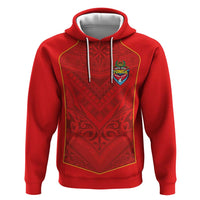 Custom Mate Ma'a Tonga Rugby Hoodie Ngatu Tribal Motifs Sporty Style - Polynesian Pride