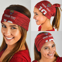 Custom Mate Ma'a Tonga Rugby Neck Gaiter Ngatu Tribal Motifs Sporty Style - Polynesian Pride