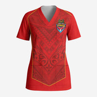 Custom Mate Ma'a Tonga Rugby Scrub Top Ngatu Tribal Motifs Sporty Style - Polynesian Pride