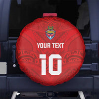Custom Mate Ma'a Tonga Rugby Spare Tire Cover Ngatu Tribal Motifs Sporty Style LT03 No hole Red - Polynesian Pride