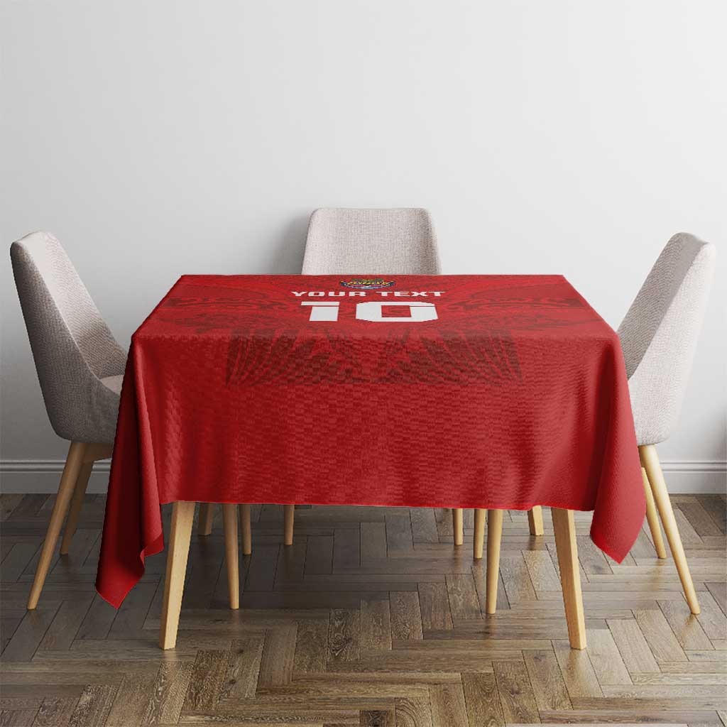 Custom Mate Ma'a Tonga Rugby Tablecloth Ngatu Tribal Motifs Sporty Style - Polynesian Pride