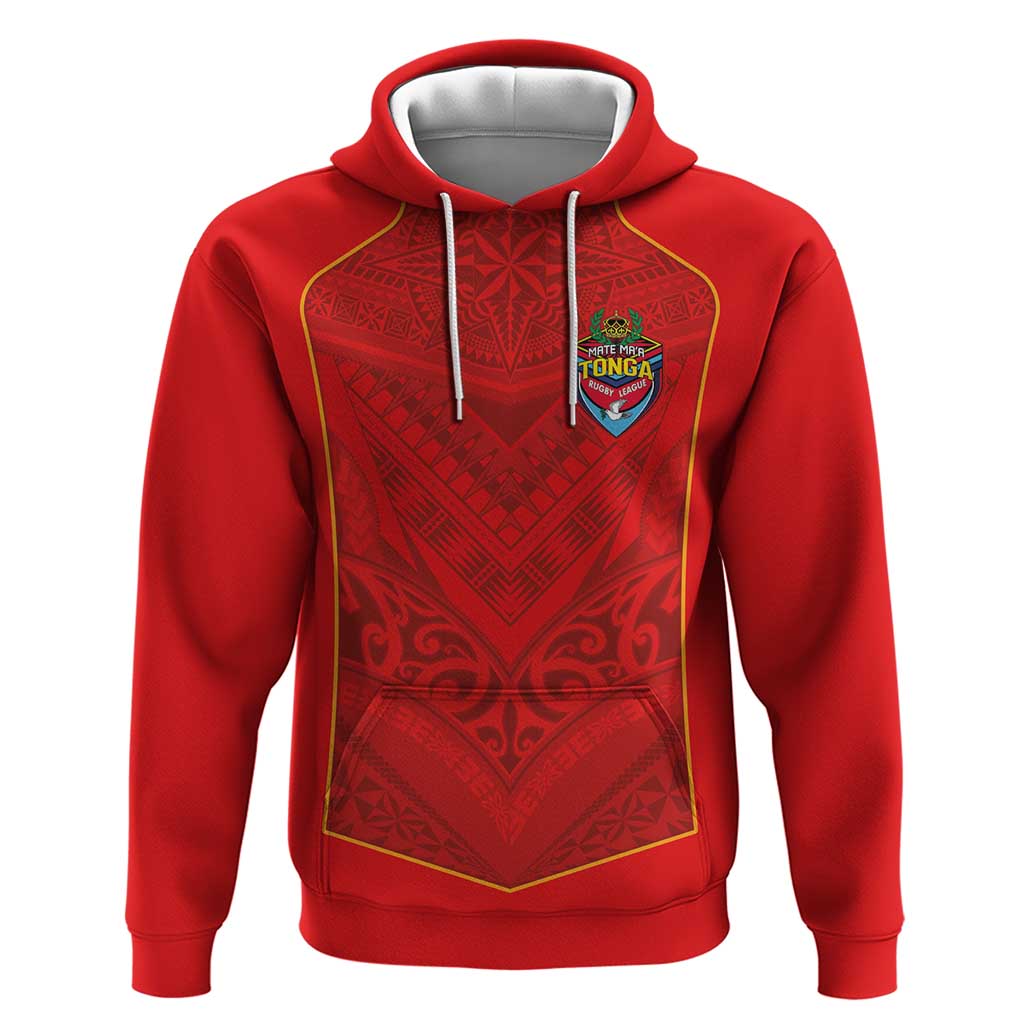 Custom Mate Ma'a Tonga Rugby Zip Hoodie Ngatu Tribal Motifs Sporty Style - Polynesian Pride