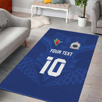 Custom Samoa Rugby Area Rug Tatau Tribal Motifs Sporty Style - Polynesian Pride
