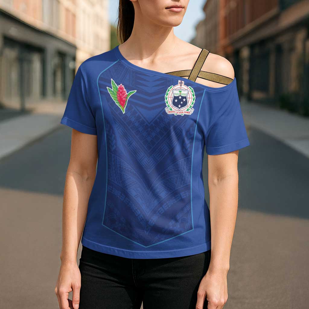 Custom Samoa Rugby Cross Shoulder Shirt Tatau Tribal Motifs Sporty Style - Polynesian Pride