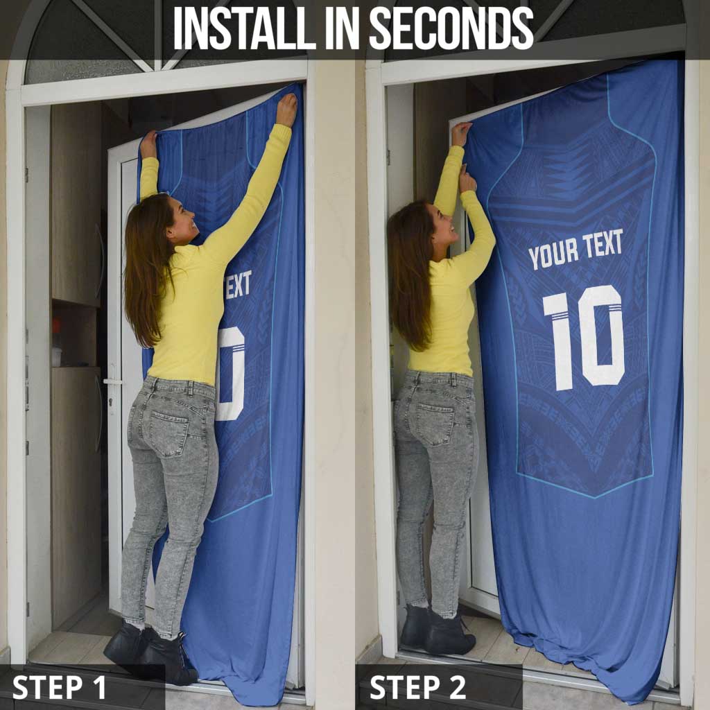 Custom Samoa Rugby Door Cover Tatau Tribal Motifs Sporty Style - Polynesian Pride