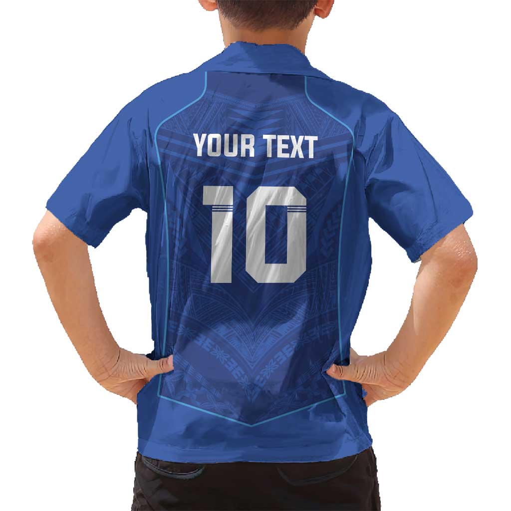 Custom Samoa Rugby Family Matching Off Shoulder Maxi Dress and Hawaiian Shirt Tatau Tribal Motifs Sporty Style - Polynesian Pride