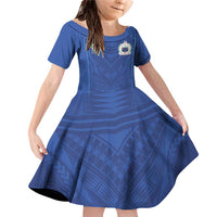 Custom Samoa Rugby Family Matching Off Shoulder Short Dress and Hawaiian Shirt Tatau Tribal Motifs Sporty Style - Polynesian Pride