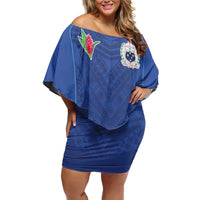 Custom Samoa Rugby Family Matching Off Shoulder Short Dress and Hawaiian Shirt Tatau Tribal Motifs Sporty Style - Polynesian Pride