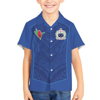 Custom Samoa Rugby Family Matching Off Shoulder Short Dress and Hawaiian Shirt Tatau Tribal Motifs Sporty Style - Polynesian Pride