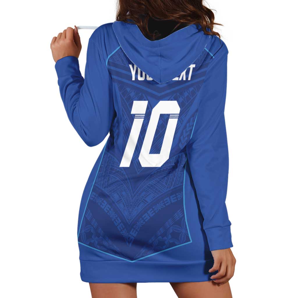 Custom Samoa Rugby Hoodie Dress Tatau Tribal Motifs Sporty Style - Polynesian Pride