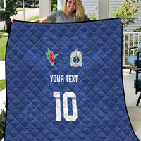 Custom Samoa Rugby Quilt Tatau Tribal Motifs Sporty Style LT03 Blue - Polynesian Pride