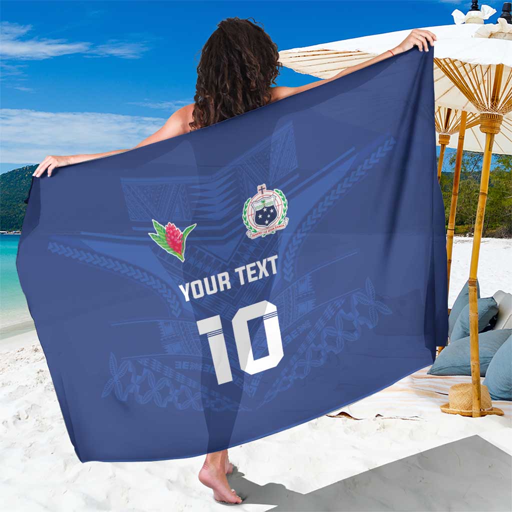 Custom Samoa Rugby Sarong Tatau Tribal Motifs Sporty Style LT03 One Size 44 x 66 inches Blue - Polynesian Pride