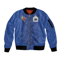 Custom Samoa Rugby Sleeve Zip Bomber Jacket Tatau Tribal Motifs Sporty Style - Polynesian Pride
