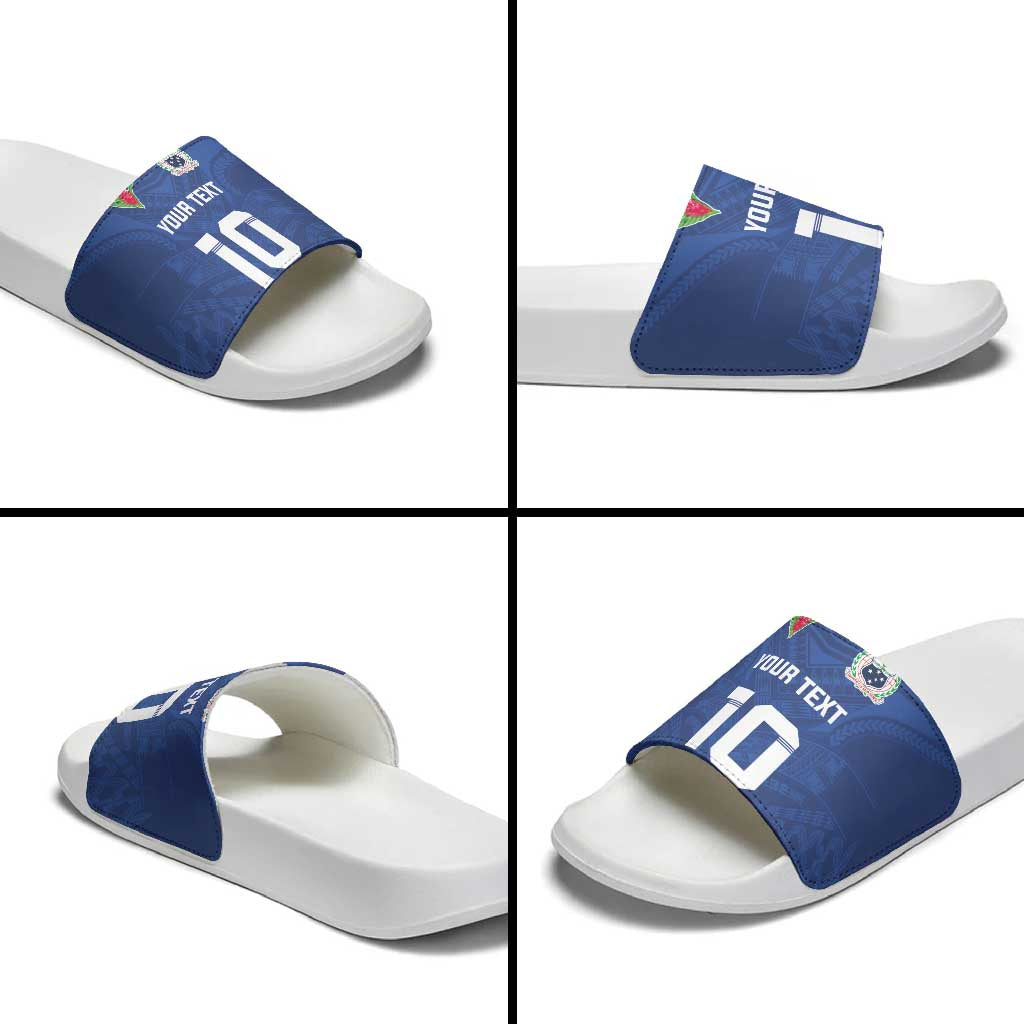 Custom Samoa Rugby Slide Sandals Tatau Tribal Motifs Sporty Style - Polynesian Pride