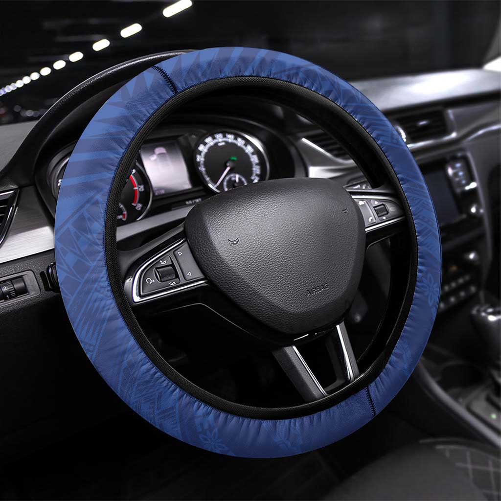 Samoa Rugby Steering Wheel Cover Tatau Tribal Motifs Sporty Style - Polynesian Pride