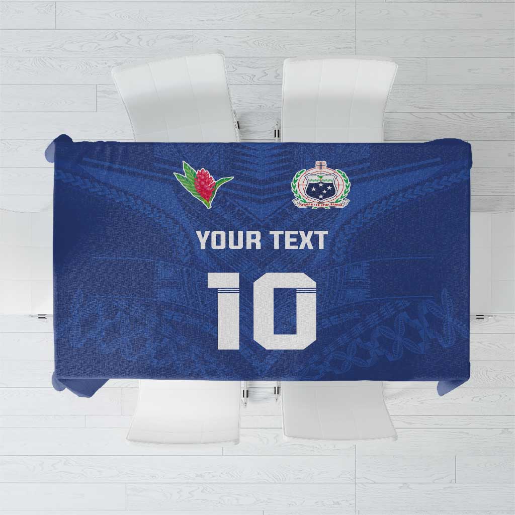 Custom Samoa Rugby Tablecloth Tatau Tribal Motifs Sporty Style - Polynesian Pride