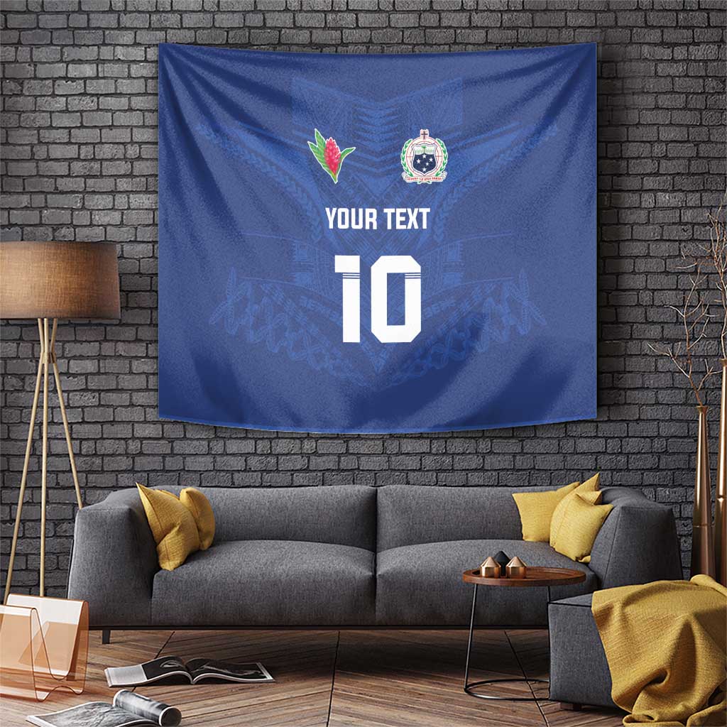 Custom Samoa Rugby Tapestry Tatau Tribal Motifs Sporty Style LT03 Blue - Polynesian Pride