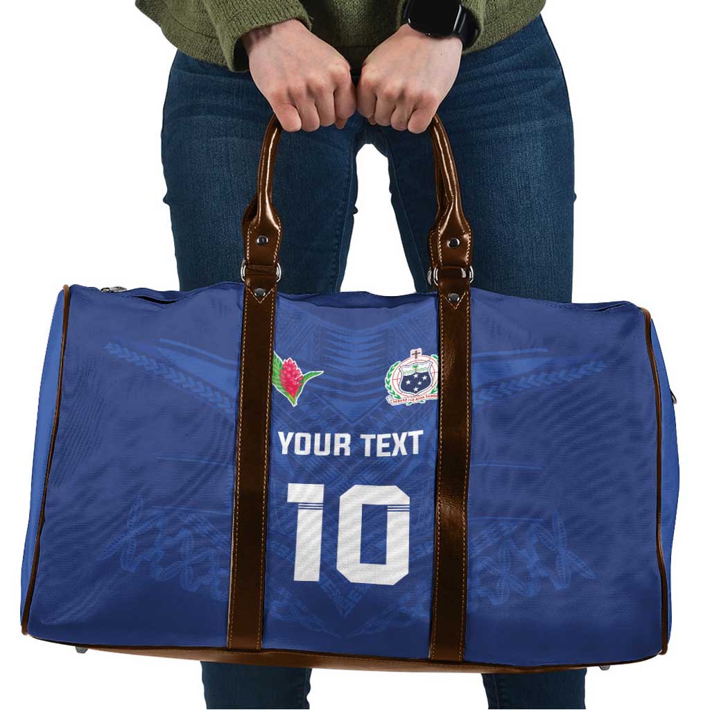 Custom Samoa Rugby Travel Bag Tatau Tribal Motifs Sporty Style LT03 Blue - Polynesian Pride