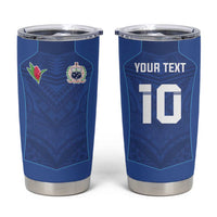 Custom Samoa Rugby Tumbler Cup Tatau Tribal Motifs Sporty Style - Polynesian Pride