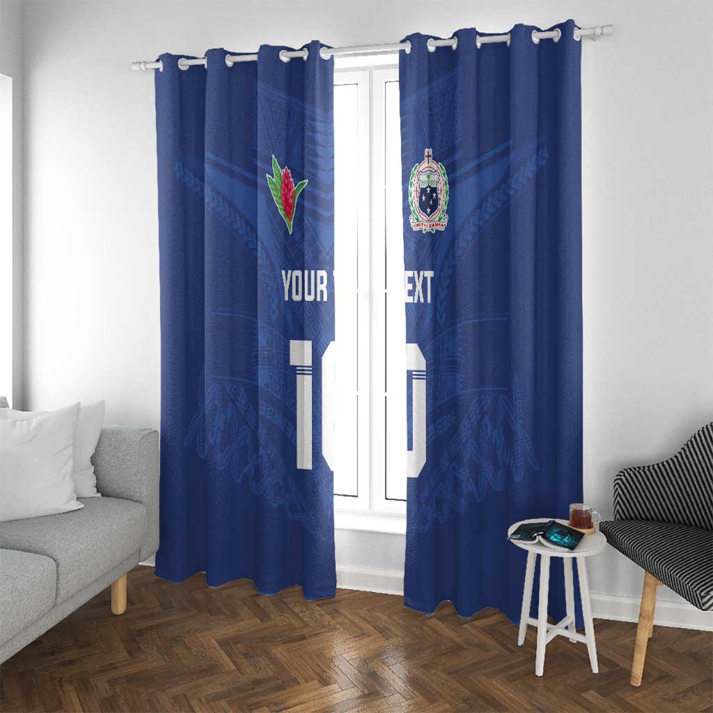 Custom Samoa Rugby Window Curtain Tatau Tribal Motifs Sporty Style - Polynesian Pride