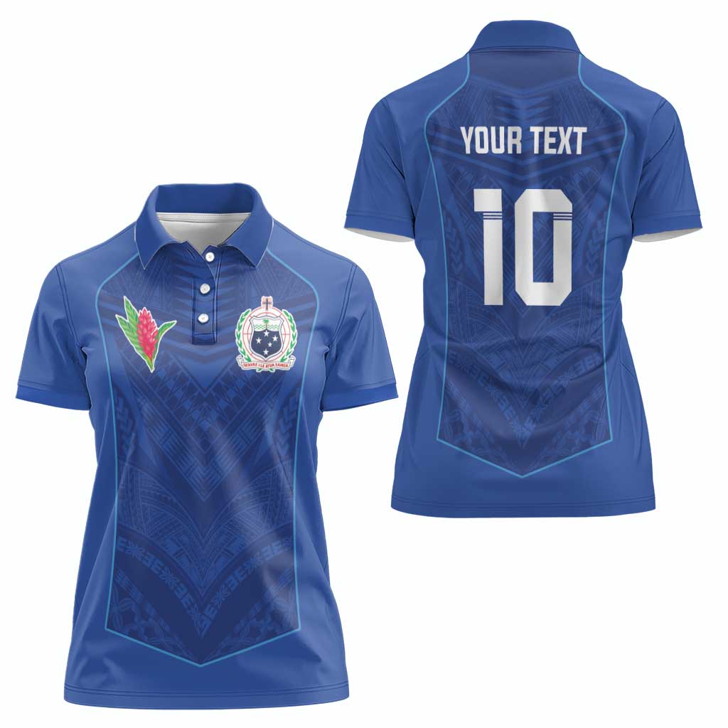 Custom Samoa Rugby Women Polo Shirt Tatau Tribal Motifs Sporty Style - Polynesian Pride