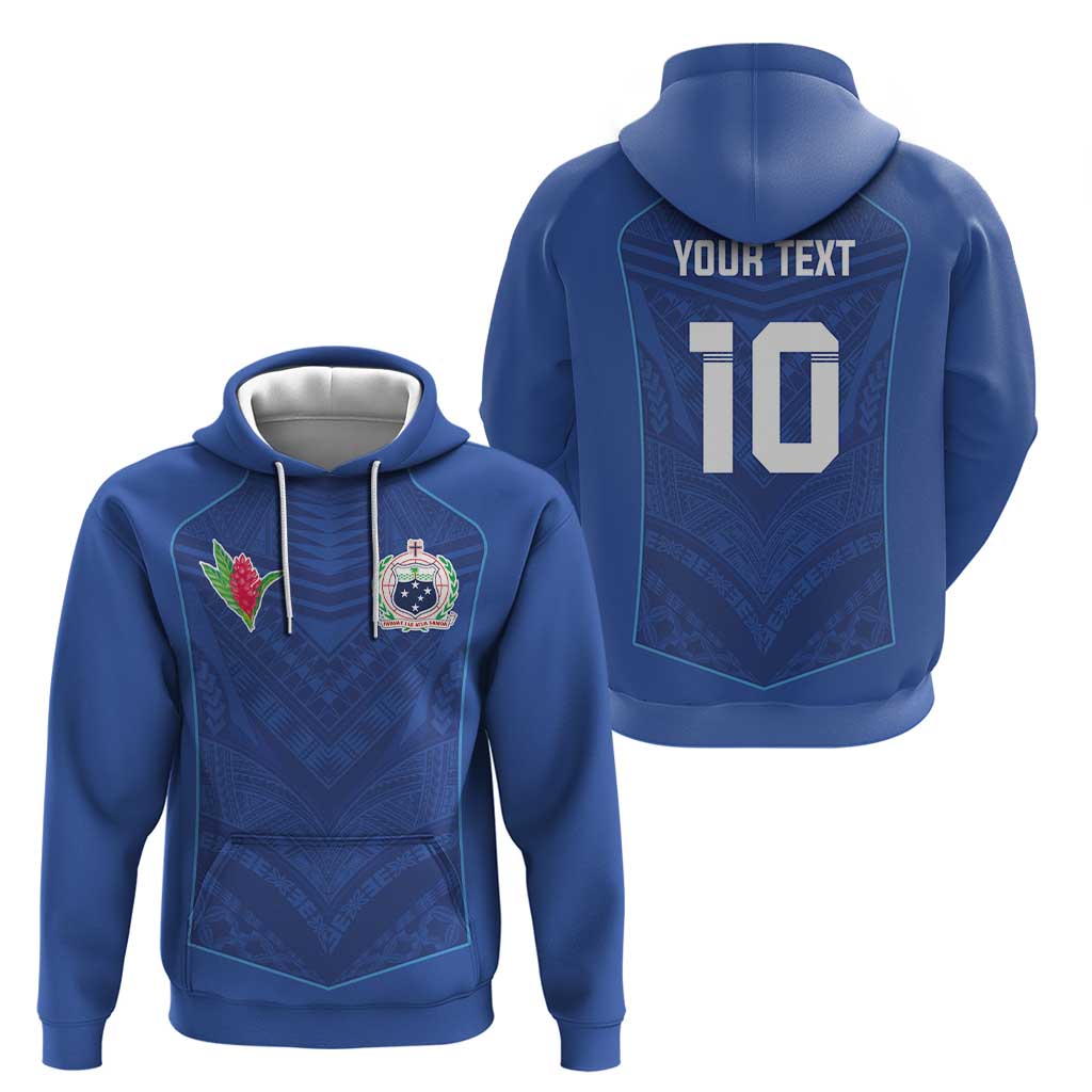 Custom Samoa Rugby Zip Hoodie Tatau Tribal Motifs Sporty Style - Polynesian Pride