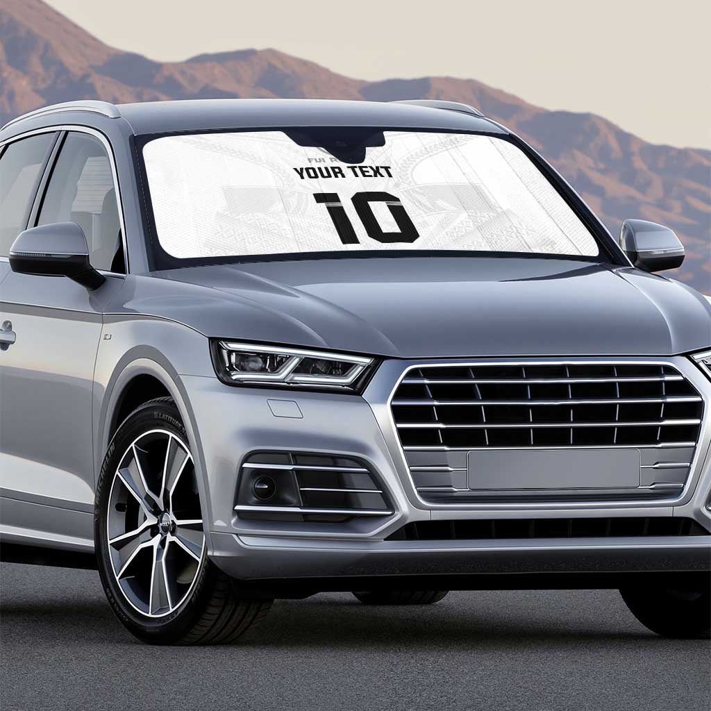 Custom Fiji Rugby Auto Sun Shade Tapa Tribal Motifs Sporty Style - Polynesian Pride