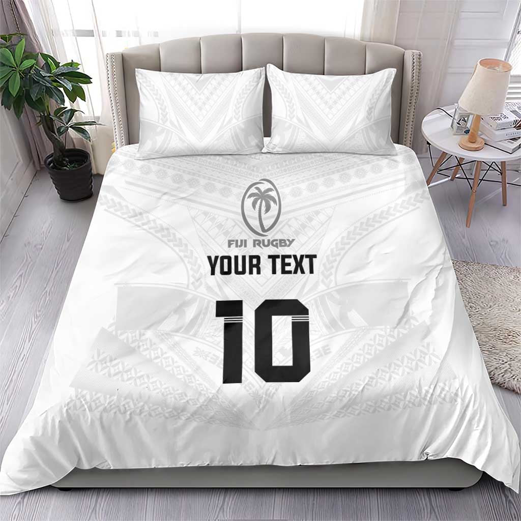Custom Fiji Rugby Bedding Set Tapa Tribal Motifs Sporty Style - Polynesian Pride
