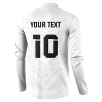 Custom Fiji Rugby Button Sweatshirt Tapa Tribal Motifs Sporty Style - Polynesian Pride