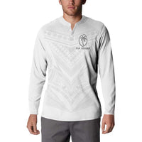 Custom Fiji Rugby Button Sweatshirt Tapa Tribal Motifs Sporty Style - Polynesian Pride