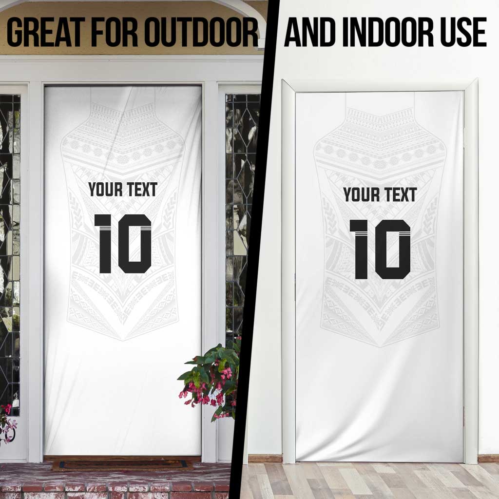 Custom Fiji Rugby Door Cover Tapa Tribal Motifs Sporty Style - Polynesian Pride