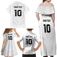 Custom Fiji Rugby Family Matching Off Shoulder Maxi Dress and Hawaiian Shirt Tapa Tribal Motifs Sporty Style - Polynesian Pride