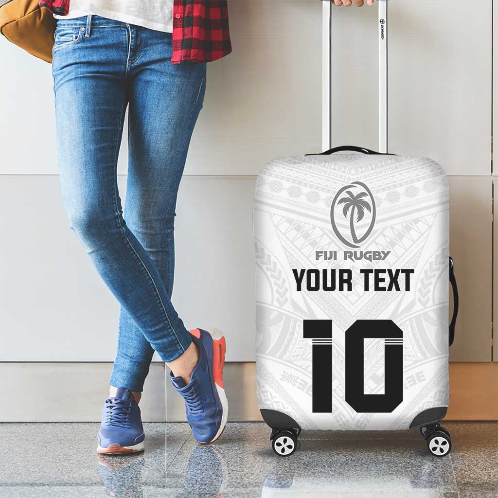 Custom Fiji Rugby Luggage Cover Tapa Tribal Motifs Sporty Style - Polynesian Pride