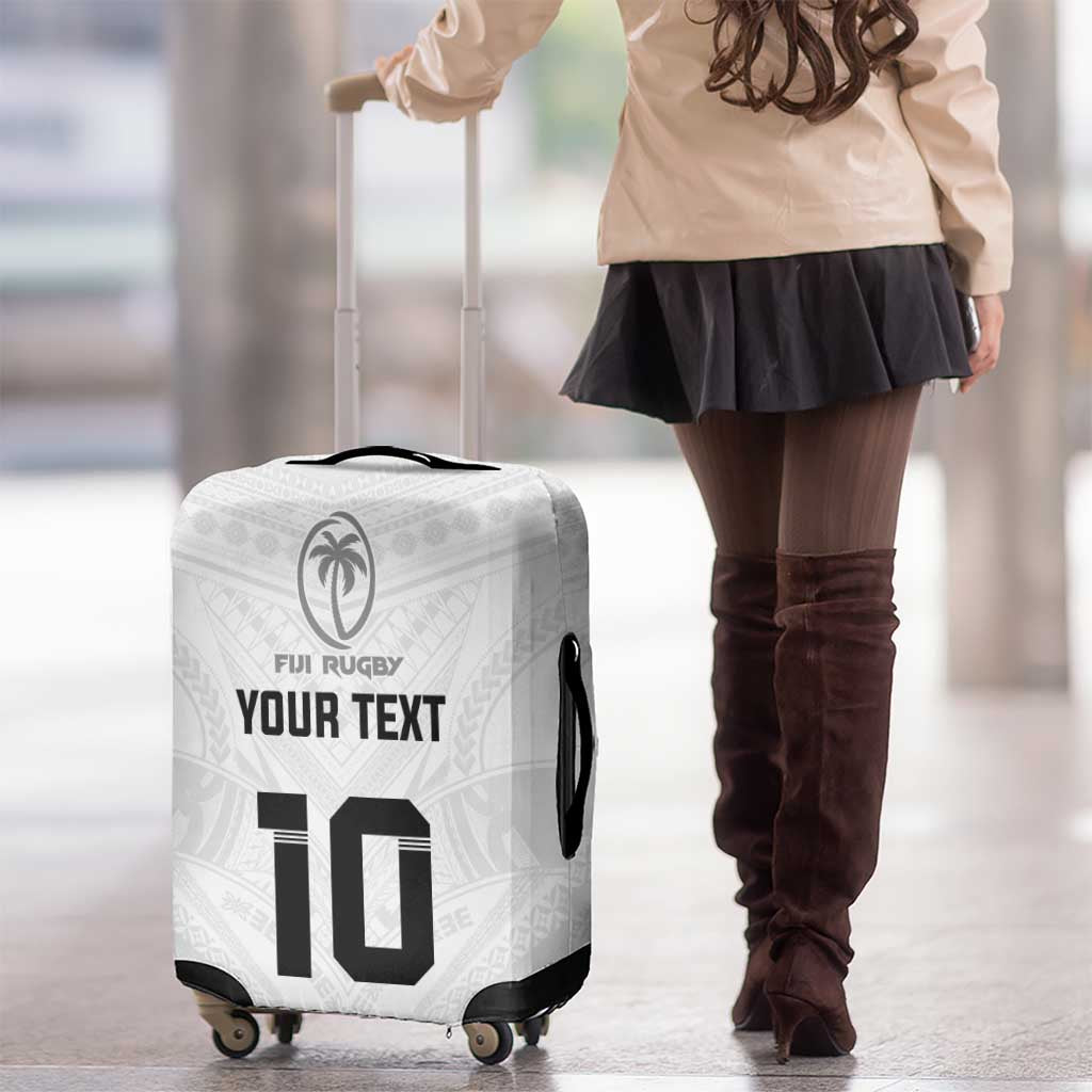 Custom Fiji Rugby Luggage Cover Tapa Tribal Motifs Sporty Style - Polynesian Pride