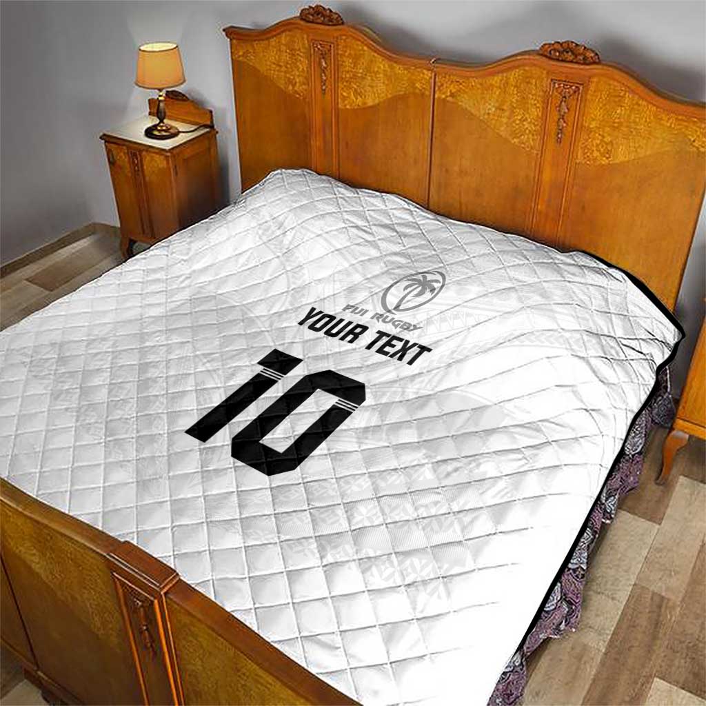 Custom Fiji Rugby Quilt Tapa Tribal Motifs Sporty Style LT03 - Polynesian Pride