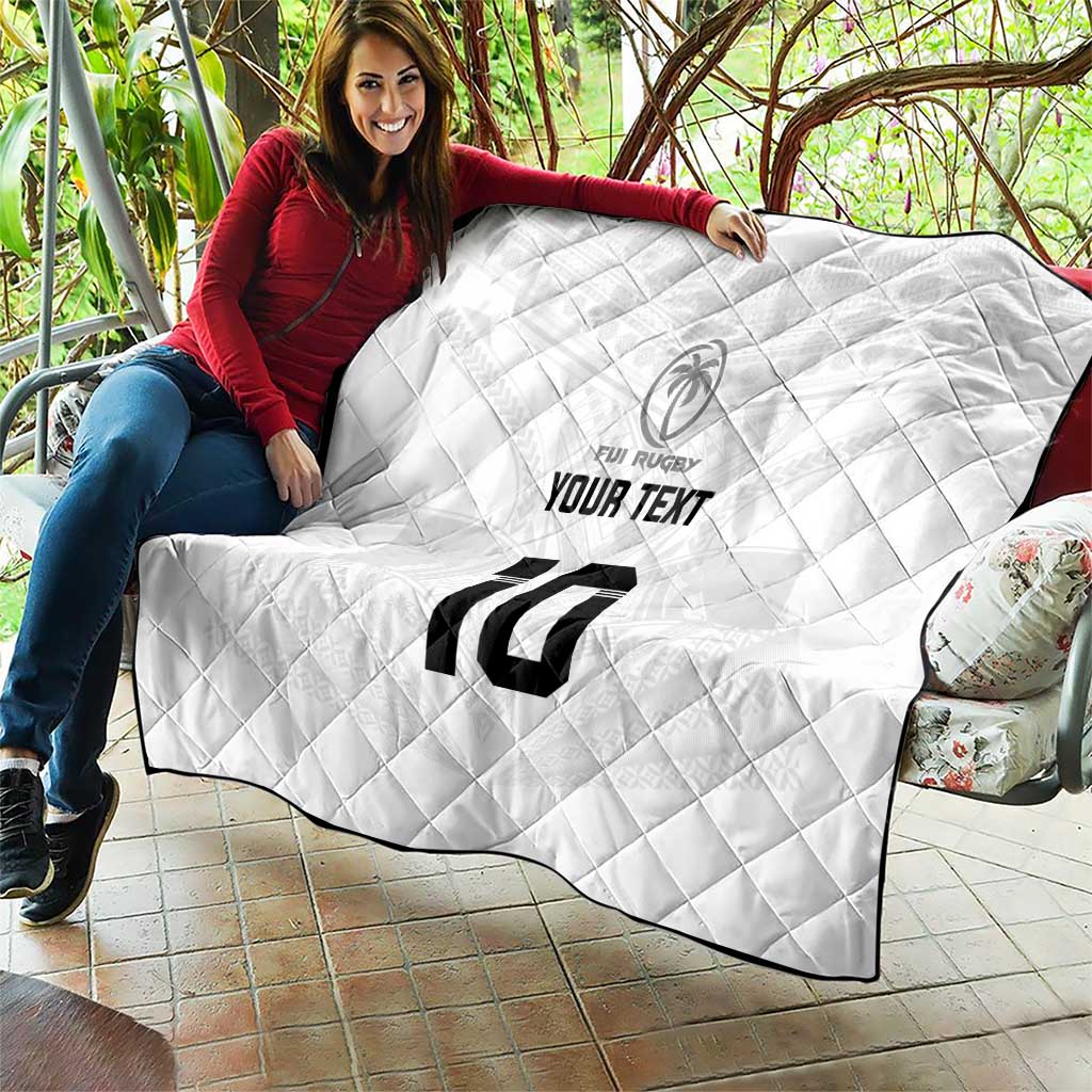 Custom Fiji Rugby Quilt Tapa Tribal Motifs Sporty Style LT03 - Polynesian Pride