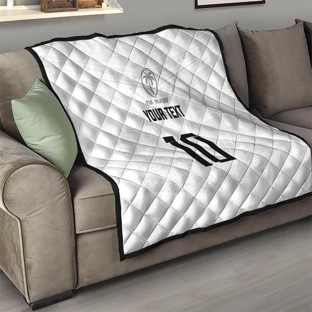 Custom Fiji Rugby Quilt Tapa Tribal Motifs Sporty Style LT03 - Polynesian Pride