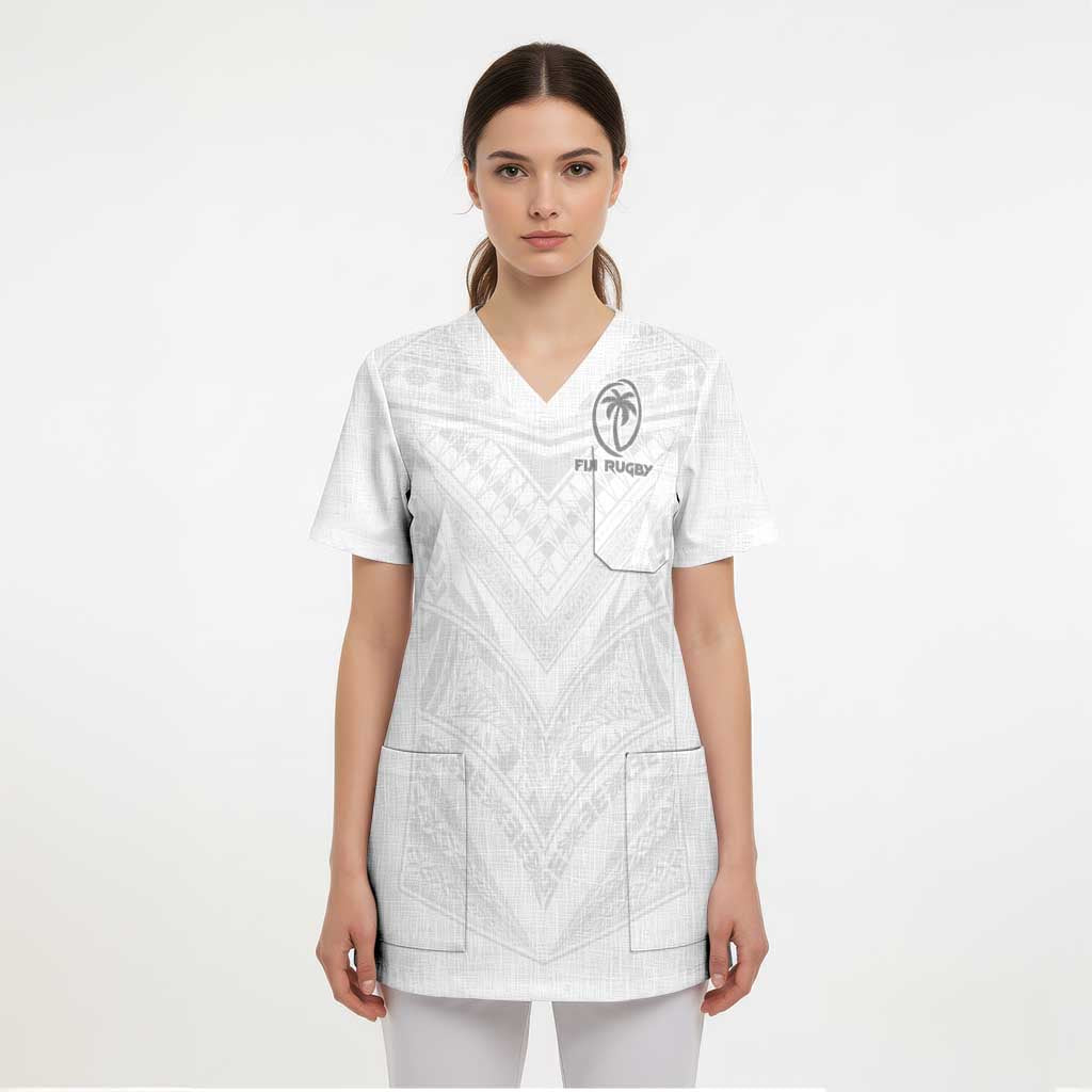 Custom Fiji Rugby Scrub Top Tapa Tribal Motifs Sporty Style - Polynesian Pride