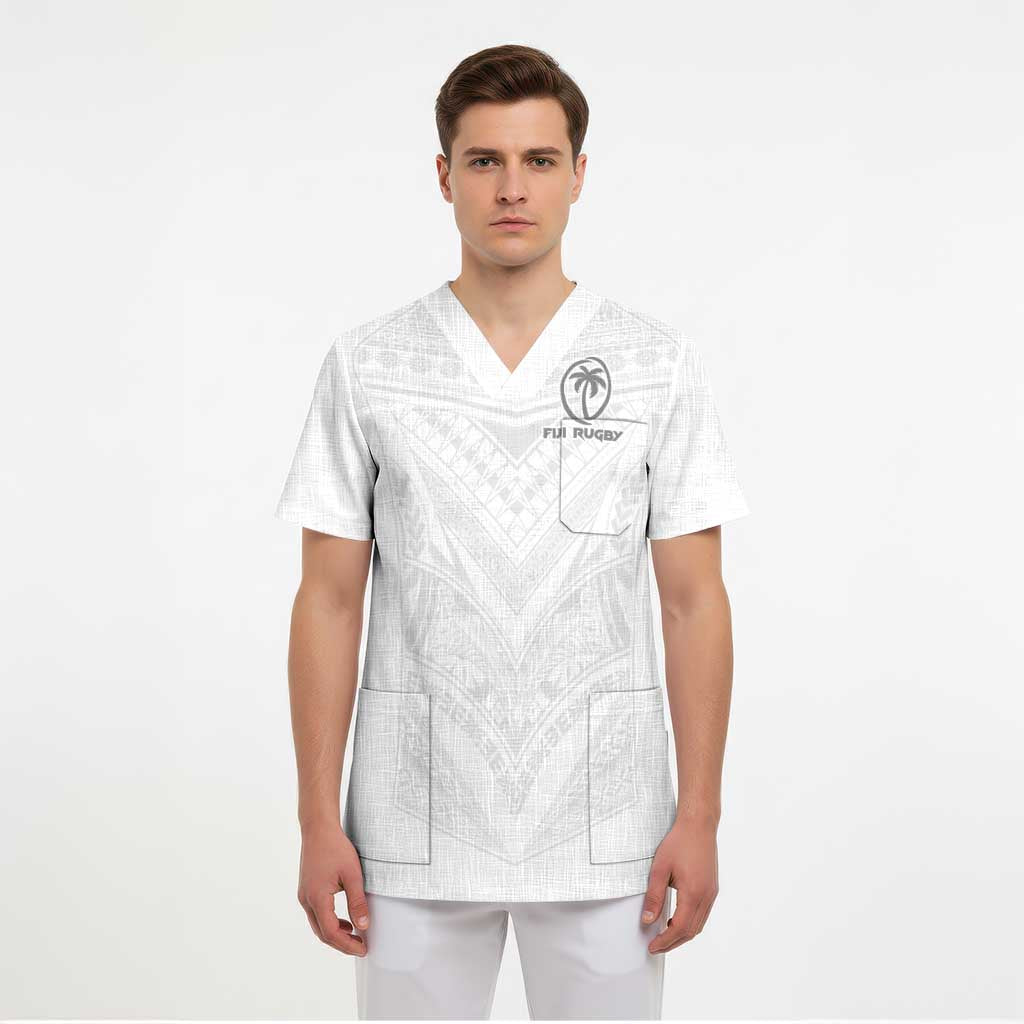 Custom Fiji Rugby Scrub Top Tapa Tribal Motifs Sporty Style - Polynesian Pride