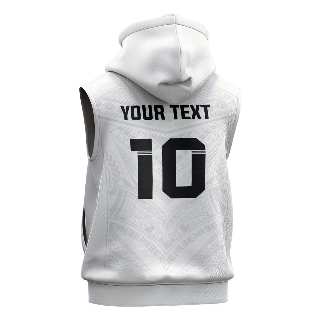 Custom Fiji Rugby Sleeveless Zip Hoodie Tapa Tribal Motifs Sporty Style - Polynesian Pride